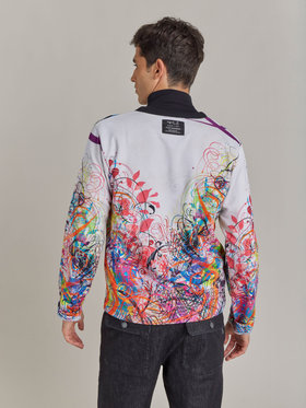 HOMME メンズ 【Outlet】NU37 CARDIGAN アーティスト ジップカーディガン Ryan McGinness マルチ