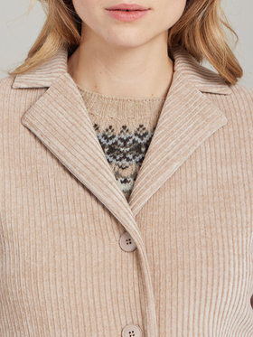 FEMME ウィメンズ 【Outlet】コーデュロイ ジャージー テーラードジャケット "New College" ブラウン系その他