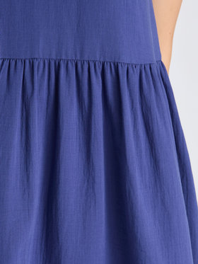 To b. by agnès b. 【Outlet】コットン Wガーゼ ノースリーブ ロングワンピース ブルー