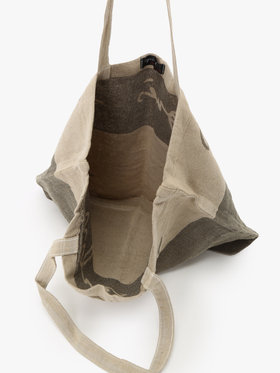 FEMME ウィメンズ 【Outlet】ロゴ プリント コットン リネン トートバッグ ”Elie” (ユニセックス) グリーン系その他