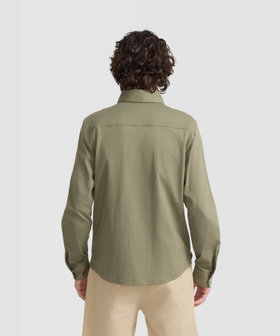 HOMME メンズ メンズ コットン 長袖 ジップシャツ "Metro" グリーン系その他