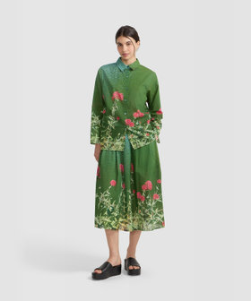 FEMME ウィメンズ フォトプリント コットン 長袖 ブラウス "Valerianes flowers" マルチ