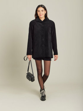 FEMME ウィメンズ 【Outlet】コーデュロイ コットン スタンドカラー ジャケット ブラック