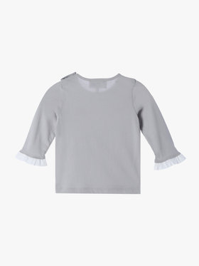 ENFANT ベビー ベビー コットン フリル 長袖 トップス グレー