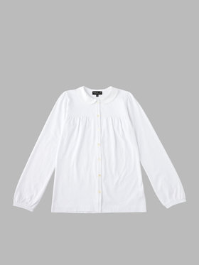 ENFANT ガールズ キッズ コットン 長袖 ブラウス ホワイト
