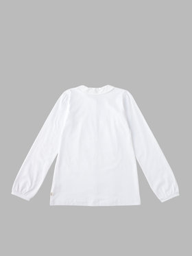 ENFANT ガールズ キッズ コットン 長袖 ブラウス ホワイト
