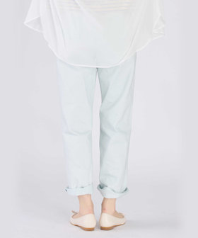 To b. by agnès b. コットン デニム ストレート ワイドパンツ ライトブルー