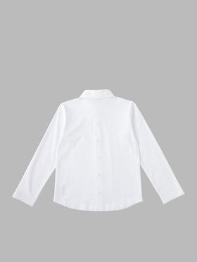 ENFANT ボーイズ キッズ "b."ロゴ 刺繍 コットンジャージー シャツ ホワイト