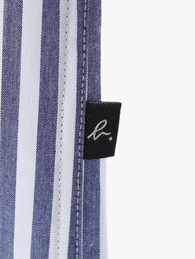 HOMME メンズ メンズ アイコニック 刺繍 ストライプ 長袖 シャツ ”Lezard” ブルー系その他