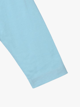 ENFANT ユニセックス キッズ バイカラー "b."ロゴ コットン 長袖 カーディガンプレッション "Bicol" ブルー