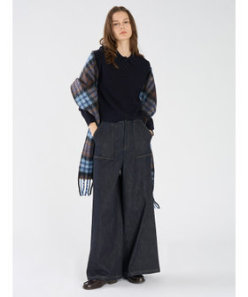 To b. by agnès b. ウール 長袖 ニットポロシャツ ネイビー