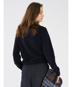 To b. by agnès b. ウール 長袖 ニットポロシャツ ネイビー