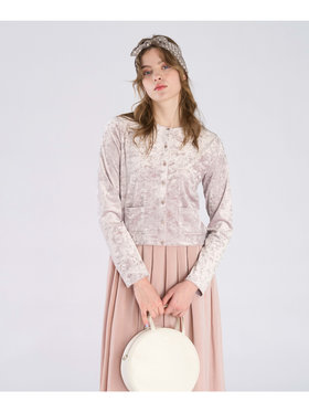 To b. by agnès b. 【Outlet】ベロア ジャージー カーディガン ベージュ