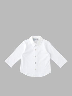 ENFANT ベビー ベビー "b."ロゴ コットン 長袖 シャツ ホワイト