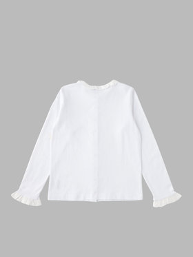 ENFANT ガールズ キッズ コットン フリルブラウス ホワイト