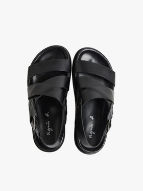 FEMME ウィメンズ 【Outlet】CU01 SANDALES レザーサンダル ブラック