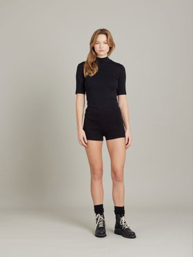 FEMME ウィメンズ 【Outlet】コットン ウール リブ ショートパンツ "Dido Picot" ブラック