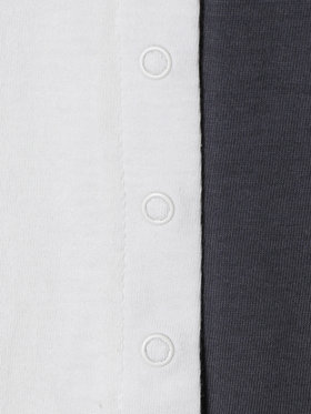 ENFANT ユニセックス キッズ バイカラー "b."ロゴ コットン 長袖 カーディガンプレッション "Bicol" グレー