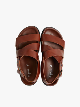 FEMME ウィメンズ 【Outlet】CU01 SANDALES レザーサンダル ダークブラウン