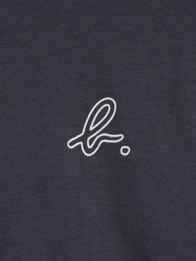 ENFANT ユニセックス キッズ バイカラー "b."ロゴ コットン 長袖 カーディガンプレッション "Bicol" グレー