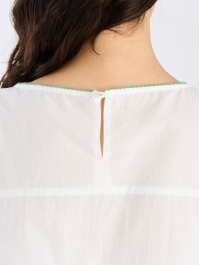 To b. by agnès b. 【Outlet】コットンローン 半袖 ブラウス ホワイト