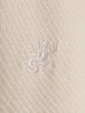 HOMME メンズ メンズ 刺繍 コットン 半袖 Tシャツ ”Lezard” ホワイト