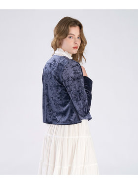 To b. by agnès b. 【Outlet】ベロア ジャージー カーディガン ネイビー