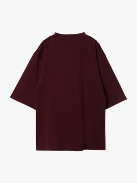 HOMME メンズ 【Outlet】メンズ 刺繍 コットン 半袖 Tシャツ "Lezard" ボルドー