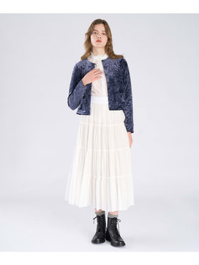 To b. by agnès b. 【Outlet】ベロア ジャージー カーディガン ネイビー