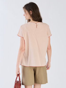 To b. by agnès b. 【Outlet】コットンローン 半袖 ブラウス ピンク