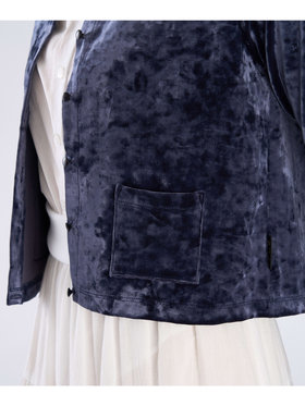 To b. by agnès b. 【Outlet】ベロア ジャージー カーディガン ネイビー