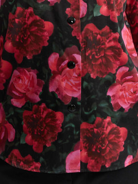 FEMME ウィメンズ フローラルプリント コットン 長袖 ブラウス ”Jimi” ピンク