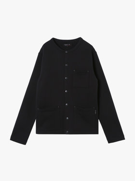 HOMME メンズ メンズ オーガニックコットン メルトン 長袖 カーディガンプレッション ”Khelian” ブルー系その他