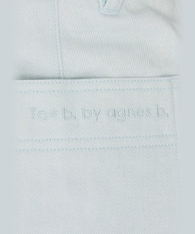 To b. by agnès b. コットン デニム ストレート ワイドパンツ ライトブルー