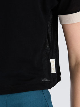 To b. by agnès b. 【Outlet】シアー コットン 半袖 リンガーTシャツ ブラック