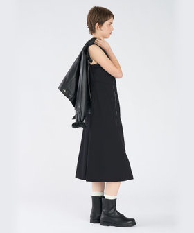 To b. by agnès b. ハートジップ ノースリーブ ロングワンピース ブラック