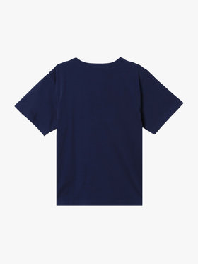 ENFANT ユニセックス キッズ ボックスロゴ プリント コットン 半袖 Tシャツ "Domi" ネイビー