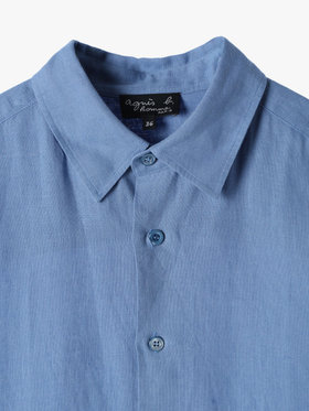 HOMME メンズ 【Outlet】メンズ リネンキャンバス 長袖 シャツ "Andre" ネイビー