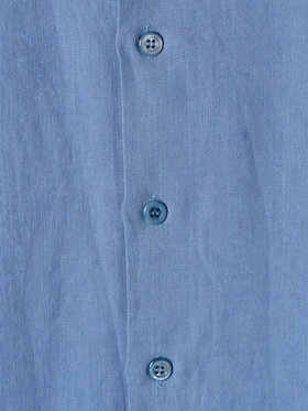 HOMME メンズ 【Outlet】メンズ リネンキャンバス 長袖 シャツ "Andre" ネイビー