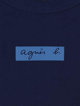 ENFANT ユニセックス キッズ ボックスロゴ プリント コットン 半袖 Tシャツ "Domi" ネイビー