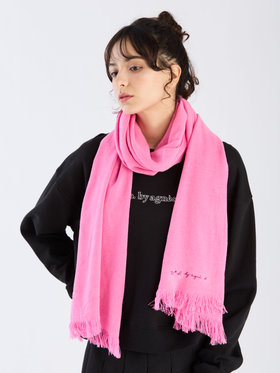 To b. by agnès b. 【Outlet】ロゴ刺繍 ライトウェーブストール ピンク