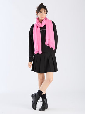 To b. by agnès b. 【Outlet】ロゴ刺繍 ライトウェーブストール ピンク