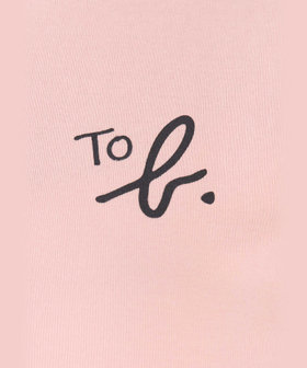 To b. by agnès b. "To b."ロゴ コットン 半袖 クロップド Tシャツ ペールピンク