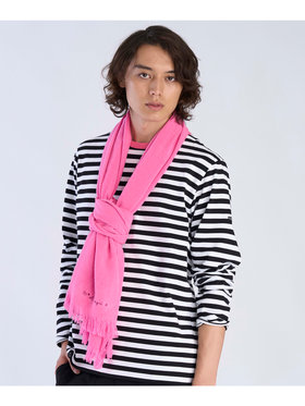 To b. by agnès b. 【Outlet】ロゴ刺繍 ライトウェーブストール ピンク