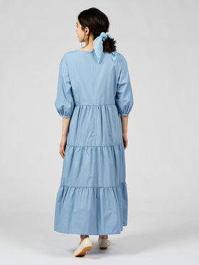 To b. by agnès b. 【Outlet】ティアードカラードレス ネイビー