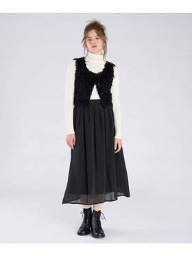 To b. by agnès b. 【Outlet】ファンシー ヤーン ベスト ブラック