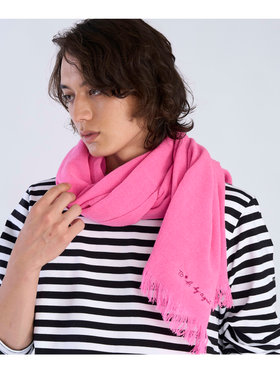 To b. by agnès b. 【Outlet】ロゴ刺繍 ライトウェーブストール ピンク