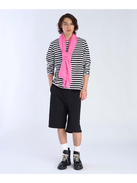 To b. by agnès b. 【Outlet】ロゴ刺繍 ライトウェーブストール ピンク