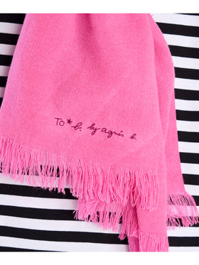 To b. by agnès b. 【Outlet】ロゴ刺繍 ライトウェーブストール ピンク