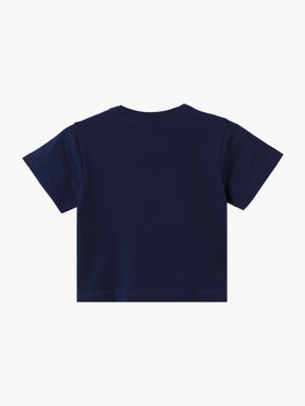 ENFANT ベビー ベビー ボックスロゴ プリント コットン 半袖 Tシャツ "Domi" ネイビー